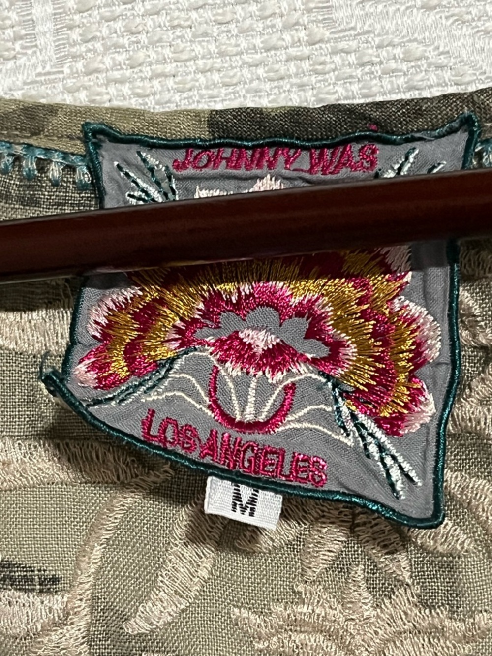 Johnny Was Camo Dress with Embroidered Neckline ~ Size Medium - Picture 3 of 4